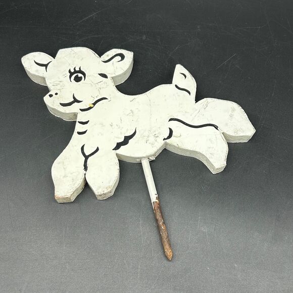 Vintage Little Bo Peep and Lamb Yard Ornament Hand Painted Lawn Art (Fjml) - Picture 4 of 5